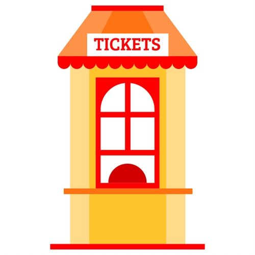 Carnival Circus Theme Ticket Booth Transparent Sticker
